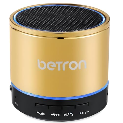 Betron KBS08 Bluetooth Speaker, Wireless, Portable, Mini, Gold