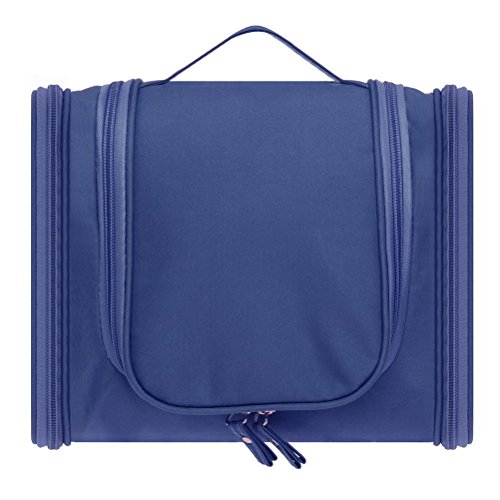Less Like Hanging Carry Case Travel Tolietry Bag For Men and Women Toiletries Kit Organizer Bathroom Storage Cosmetic Bag For Cosmetic, Makeup, Shaving, Shampoo, Personal Items Navy