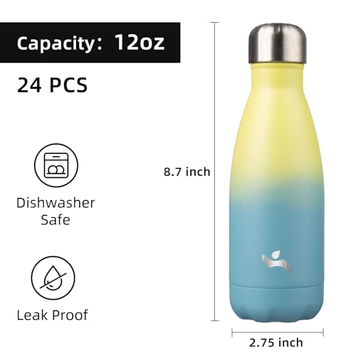 Image of Konokyo 24 Pack 12 oz Insulated Stainless Steel Water Bottle