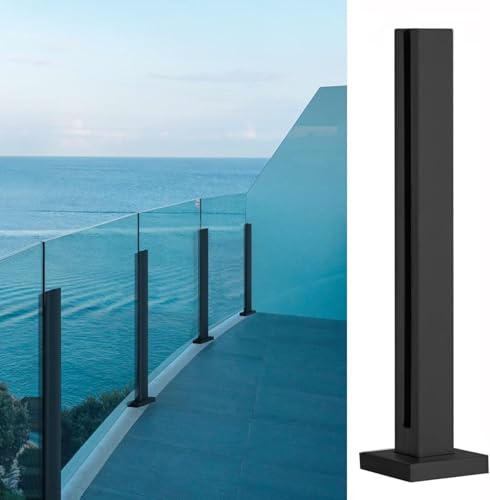 Poteau de garde-corps en verre noir 95cm pour stopper la rouille des balustrades