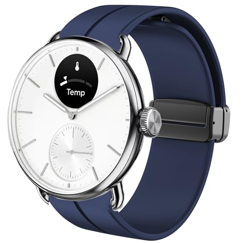Compatible for Withings Smartwatch Bands, Lamshaw 20mm Soft Silicone Magnetic Buckle Sport Wristband...