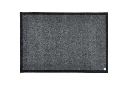 Barbara Becker Fußmatte Touch, Schmutzfangmatte waschbar, für Eingangsbereich Wohnungstür, Fußabstreifer, Türmatte, Anthrazit, 50 x 70 cm