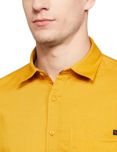 Image of Spykar Men's Cotton Solid Slim Fit Shirt