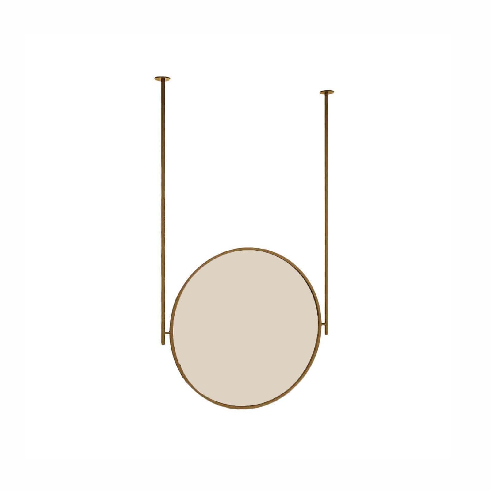Granestner Round Wall-Mounted Mirror, Hanging Vanity Mirror, Suitable for Entryway, Bedroom, and Bathroom(Gold,80x80cm)