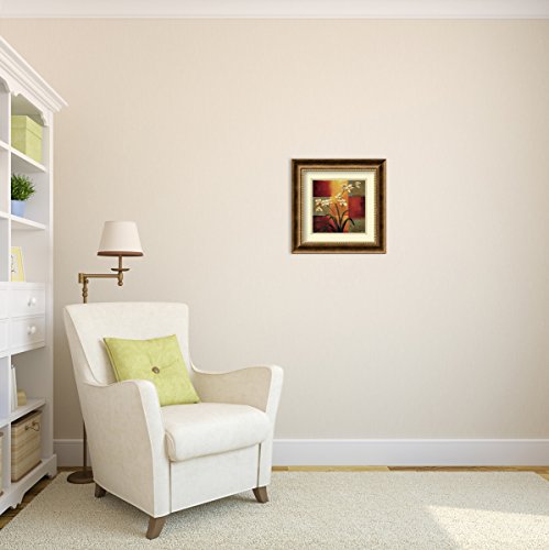 Framed Art Print, 'White Orchid' By Jill Deveraux: Outer Size 17 X 17" #TOP6