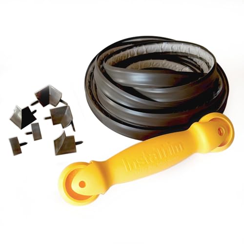 Image of InstaTrim Flexible, Self-Adhesive Caulk Complete Kit, 3 /4 inch x 10', Bronze | Flexible Water Resistant Peel & Stick Caulk Strip for Bathroom, Bathtub, Kitchen, Floors & Walls, DIY Easy Installation