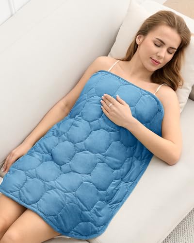 Image of Cottonblue Weighted Lap Blanket 7lbs, Cozy Luxury Crystal Velvet Weighted Blanket for Adults, Small Weighted Blanket for Relaxation, Sleeping, Travel, Dark Blue, 29 inch x 24 inch
