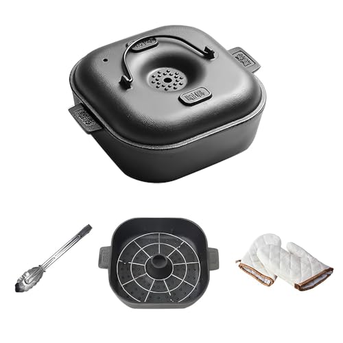 焼き芋器 鋳鉄製 業務用・家庭用 ホーロー内面 焼き芋・とうもろこし・栗調理器 焦げ付き防止 防錆加工 IH・ガス対応 多機能調理鍋 熱伝導良好(32.5cm)