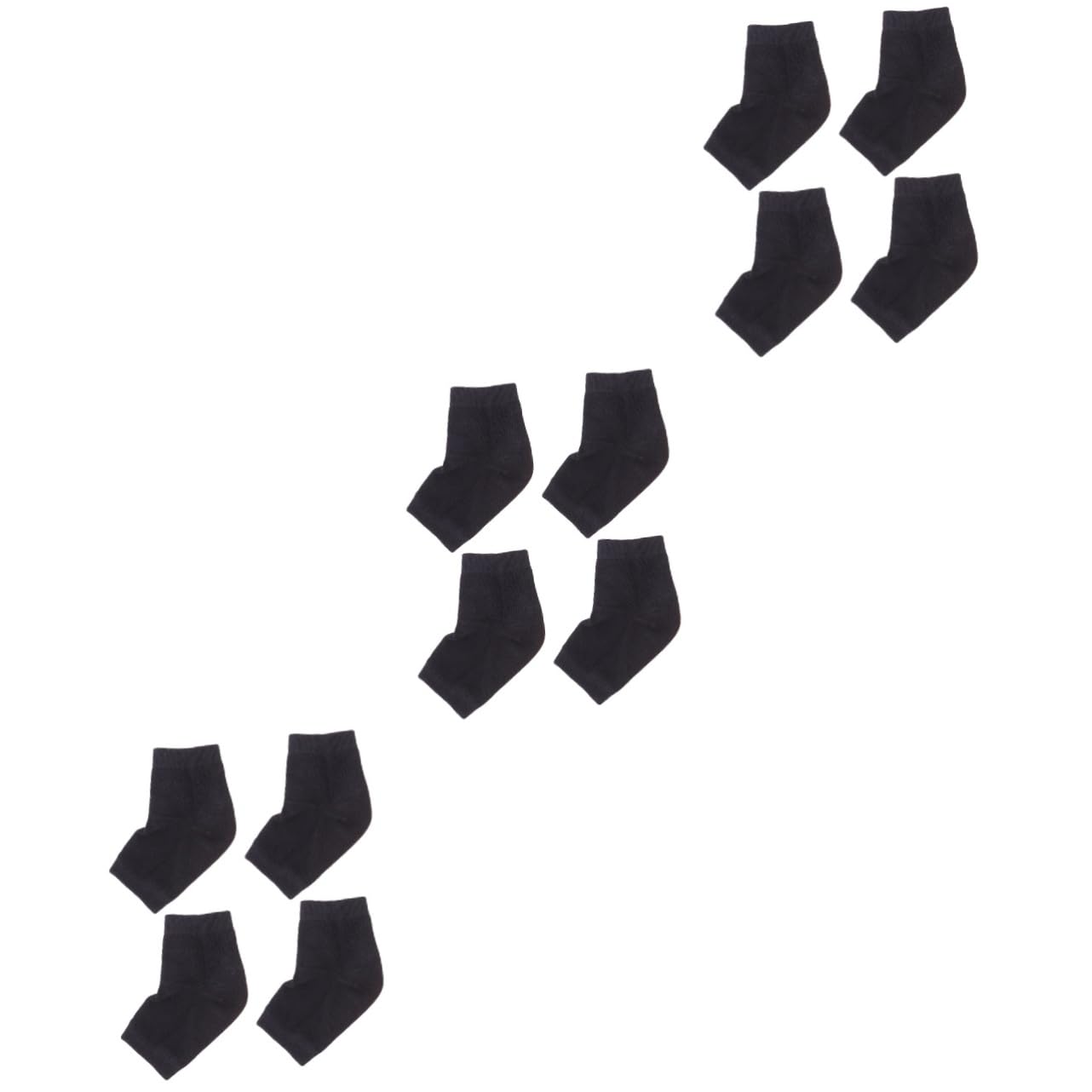 Healeved 6paia Socks Gel Protettivi Per Talloni Di Calze Idratanti Anti-crack Nere Per Dei Piedi e Comfort Notturno