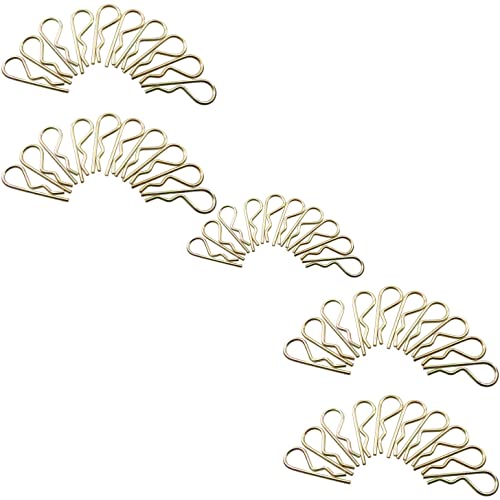 Clips R de 4 mm de acero chapado en zinc con acabado de precisión geométrica, 50 unidades