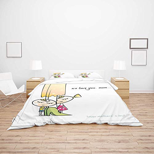 Housse de couette CHEHONG cadeau fête des mères parure de lit douce - 4