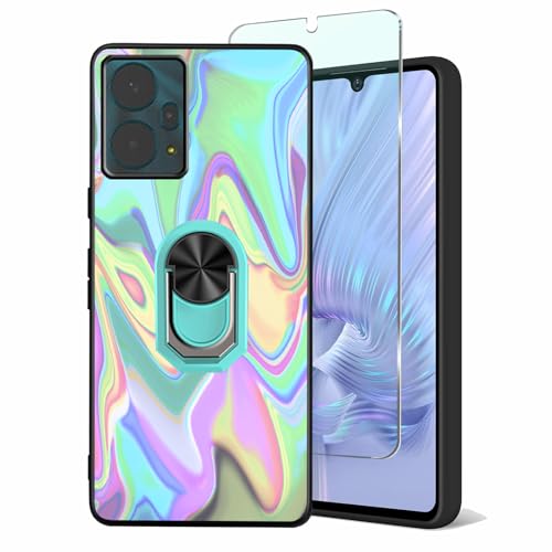 Tuxiwei �\�t�gTPU�P�[�X Nuu X10 5G�ANUU Mobile X10 2024�p �����K���X�X�N���[���v���e�N�^�[ 9H�A�����O�t�B���K�[�z���_�[�L�b�N�X�^���h�t���J�o�[ [�J�[�}�O�l�b�g�Ή�] �}���`�J���[�A�[�g �g��G��