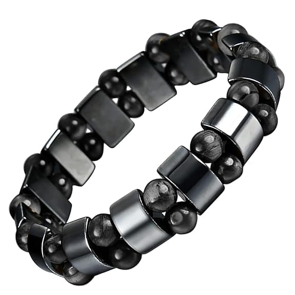 KULSOOMCREATIONS DOUBLE HEMATITE - Beads Bracelet with Natural Stone - 7" inch Stretch Bracelet for Men & Boys Confidence Booster, Positivity, Self-Confidence.-image-47