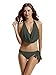 Zeraca Hipster Halter Cowl Neck Bikini Bathing Suits