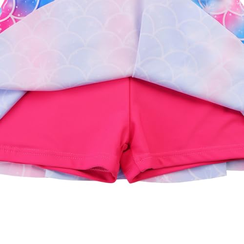 Image of Girls Swimsuit One Piece UPF 50+ Floral Skirted Bathing Suit Modest Beach Swim Dress 3-11 Years