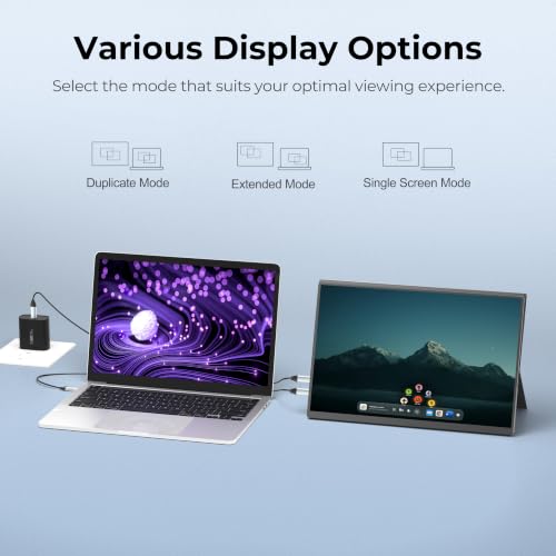 Image of UFYQL Portable Monitor 14 inch FHD1920x1200P Ultra-Slim Travel Display, 103% sRGB IPS Screen, with USB-C /HDMI Port for Laptop /PC /Mac /Phone /Xbox /PS4 /Switch - Built-in Speakers & Protective Cove