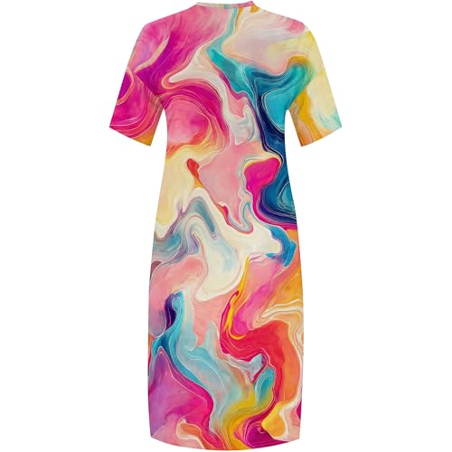 Image of SUZONANA Plus Size Dresses for Curvy Women African Print American Dress Summer Outfits Casual Loose with Pocket