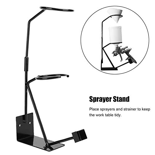 Image of Spray Guns Holder, Gravity Feed Paint Spray Gun Holder Stand with Strainer Holder Painting Sprayers Fixed Storage Stand with Strainer Rack Wall or Bench Mount Spray Guns Stand