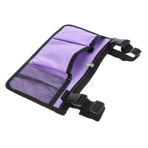 Zynphancer 車椅子用収納バッグ オックスフォード布 ? アームレスト取り付け可 軽量 多機能ポーチ (バイオレット)