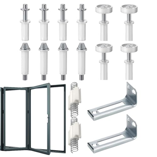 Derwrtup Folding Door Hardware Set, Metal Folding Door Fittings - Multipurpose Folding Door Hardware Kit | Repair Spare Parts, Precise Folding Door Hardware for Kitchen
