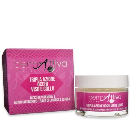 DermAttiva Crema Viso Tripla Azione Occhi Viso Collo con Acido Jaluronico 50 ml. "SET DA 3 FLACONI"