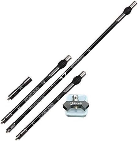 AMEYXGS Balance Bar Stabilizer Set 5/12/30 inch Carbon Fiber Bow Stabilizer and V bar Extension Pole Rod Bow Stabilizer Weight Silencer Damping for Recurve Bow and Compound Bow (Gray)