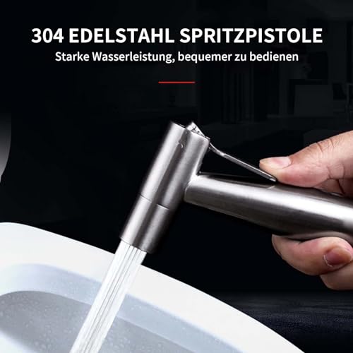 HAPPOW Bidet Handbrause Set, Handbrause Toilette, inkl Bidet Sprayer, Brauseschlauch 150cm und Halterung Halter, Edelstahl Material， für Toilette, Badezimmer, WC ﻿