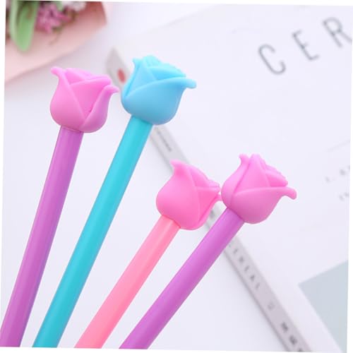 Juego de 12 bolígrafos gel con diseño de rosa miniatura 7