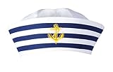 hunter marine Die weiß-blaue Kappe ist vorne mit einer goldenen Stickerei verziert. Diese zeigt einen wunderschönen Anker und sorgt für den maritimen Look der Mütze