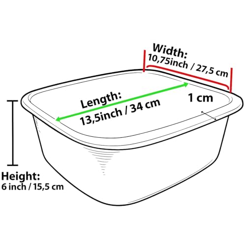 11 Ltr Plastic Washing Up Bowl Durable & Lightweight Dishwashing Basin for Kitchen Sink, Large Capacity, Easy-Grip Handles Ideal for Washing Dishes, Vegetables (Teal)