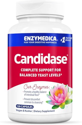 Enzymedica, Candidasa, enzimas digestivas para un apoyo de limpieza suave, salud intestinal y digestión, 120 unidades