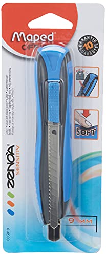 MAPED Cutter Zenoa Sensitiv auto lock lame 9 mm Bleu