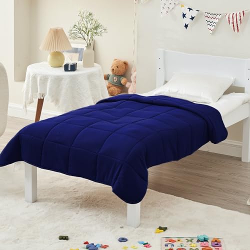Image of yescool Weighted Blanket (7 lbs, 41 inch x 60 inch, Blue) Cooling Heavy Blanket, Perfect for 60-90 lbs, Breathable Throw Blanket Gifts with Premium Glass Bead, Machine Washable