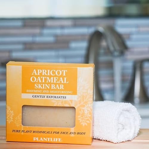 Plantlife Apricot Oatmeal Bar Soap - Moisturizing And Soothing Soap For Your Skin - Hand Crafted Using Plant-Based Ingredients - Made In California 4Oz Bar #TOP2