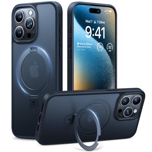TORRAS for iPhone 15 Pro Max with Stand, Compatible with MagSafe, Military Grade Drop Protection, Magnetic Case for iPhone 15 Pro Max 6.7", Black