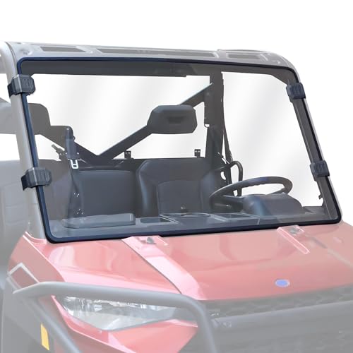 StarknightMT Full Front Windshield Compatible with Polaris Ranger XP 1000/Crew 2017-2026 Ranger 1000/Crew 2020-2026 Ranger XP 900/Crew Hard Coated Clear Window PC Scratch Resistant Tool-Free Install
