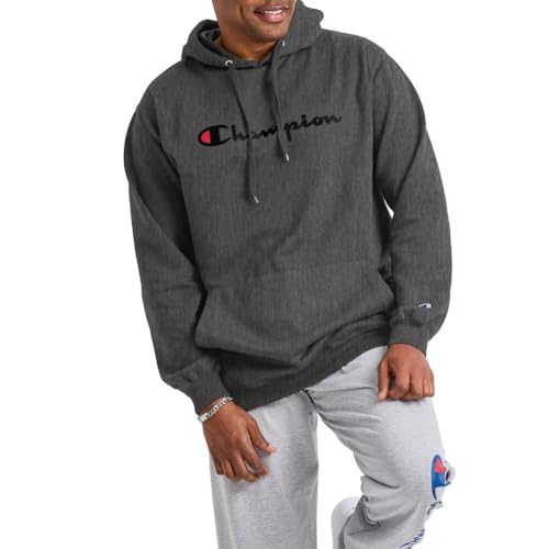 Champion Bluza polarowa z kapturem Powerblend Bluza sportowa Mężczyźni, Granit Heather-y06794, XL