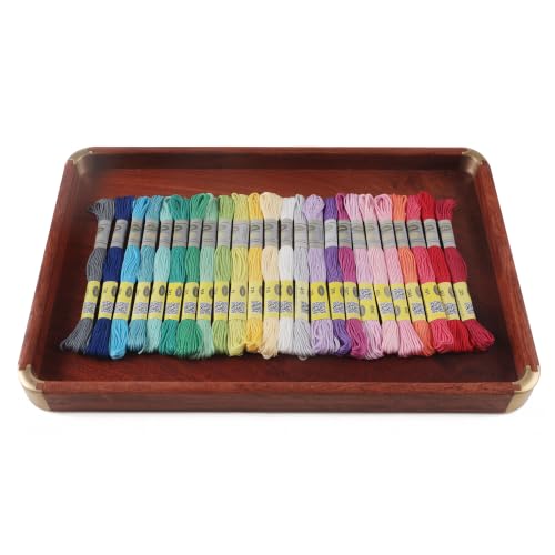 Image of Double Mercerized Egyptian Cotton Embroidery Floss 8.75 Yards Per Skein for Cross Stitch Thread, Friendship Bracelets Floss, Craft Floss, Embroidery Floss Set (Set 24C (24 Skeins))