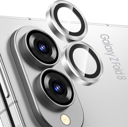 Image of CLITZ Compatible with Samsung Galaxy Z Fold 8 Camera Lens Protector 9H Hardness Tempered Glass, Ultra HD Clear, Scratchproof, Anti-Shatter, Bubble-Free, Case Friendly Camera Lens Guard White