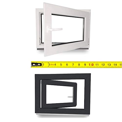 Kellerfenster nach Maß - Kunststofffenster - Fenster - Sondermaße - innen weiß/außen anthrazit - DIN Rechts - 3-fach - Verglasung - 0,3m² - 60 mm Profil Kellerfenster nach Maß - Kunststofffenster - Fenster - Sondermaße - innen weiß/außen anthrazit - DIN Rechts - 3-fach - Verglasung - 0,3m² - 60 mm Profil