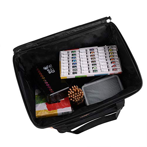 Image of Starsouce Large Capacity Art Supply Organizer Tote Bag - Padded Craft Storage with Adjustable Shoulder Strap, Foldable Travel Caddy for Brushes, Markers, Sketchbook, Watercolor Palette & More