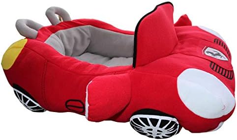 Cool Car Shape Pet Dog Camas Casa Durable Nest Perros Gatos Moda Suave Material Deportivo Cálido Cojín para Perreras de Peluche (Rojo-2 FLL)