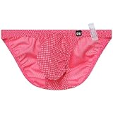 [ジーステーション] XL ピンク メンズビキニ ブリーフ ハニカムパターン ボリューム 立体縫製 ミニビキニ メンズ 男性下着