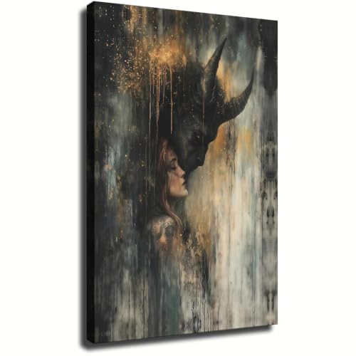 Mystical Gothic Demon Lover Wall Art Dark Enchanted Fantasy Macabre