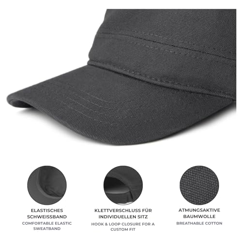 styleBREAKER Unisex Military Cap aus Baumwoll-Canvas | Army Cap mit gebogenem Schirm | verstellbare Schirmmütze für Damen und Herren, Farbe:Orange