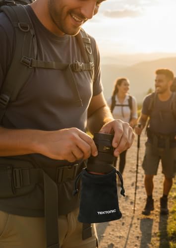 Image of TEKTONIC Soft Lens Pouch | Protective Drawstring Carry Case with Padded Interior for Camera Lenses & Accessories