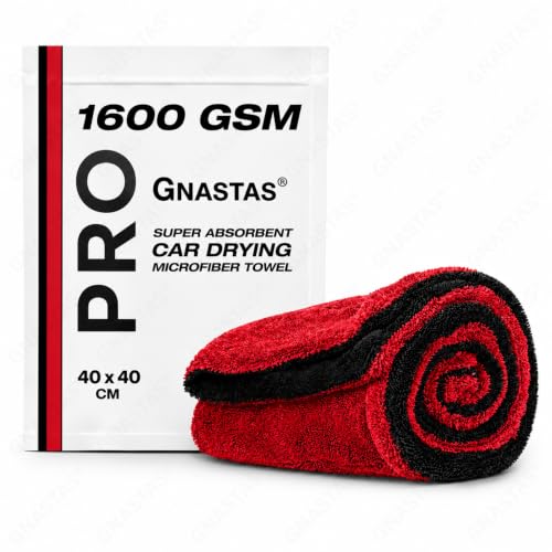 Image of Microfiber Car Drying Towel Ultra-Thick, Super Absorbent, Streak-Free & Scratch-Free Cleaning Cloth | Dual-Sided Edgeless Detailing Towel for Cars, Home & Kitchen 1PC (40x40 CM (Crimson Red))