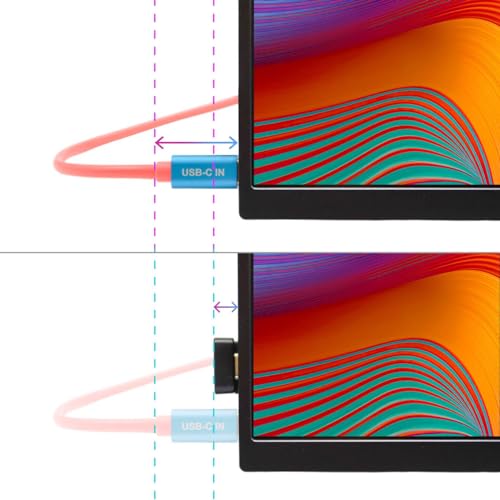 Image of Kado 3-Pack 180 Adapter Set for Portable Monitor (2 HDMI & 1 USB-C) | U Shaped Mini HDMI to HDMI 4K 60Hz USB-C to USB-C 3.1 Gen 2 10Gbps 60W PD Charging Extender Converter for Laptop and Tablet