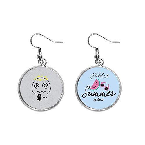 Preisvergleich Produktbild Schwindelgefühle, süßes Chat-Gesicht, Ohr-Tropfen, Sommer-Wassermelonen-Ohrringe