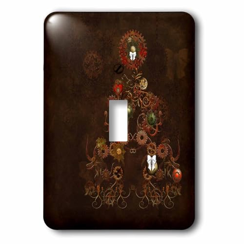 Reloj de pared para salón decorativo navideño steampunk marrón 3dRose 2
